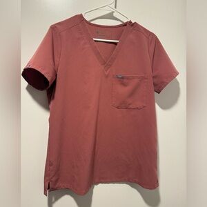 Figs Catarina 1 pocket top and Zamora high waisted joggers in Mauve